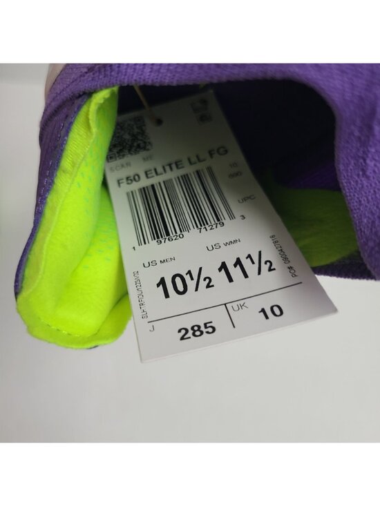Adidas F50 Elite Laceless FG Soccer Cleats INSOLES JH7628 Size 10.5 Purple #1 main image 2